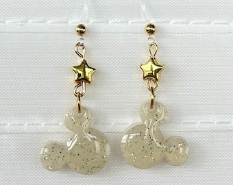 Mickey Mouse Earrings – Golden Pearl