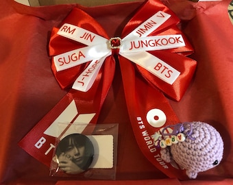 Nastro rosso Armybomb BTS+balena+spilla