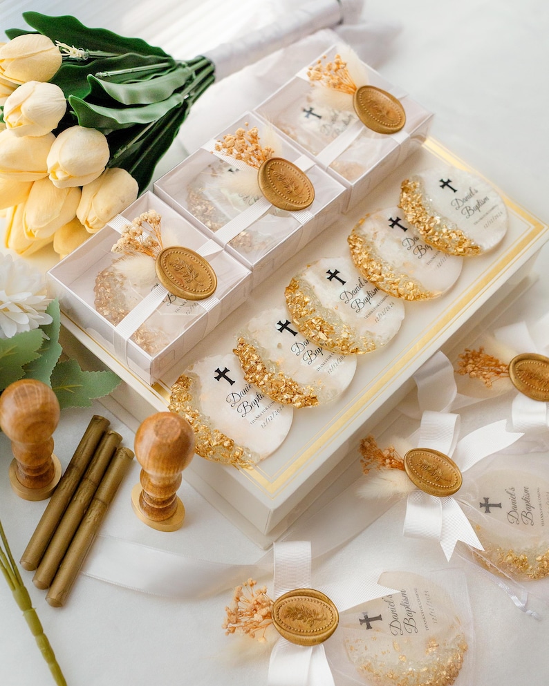 Unique epoxy resin magnet favor for baby shower party guests