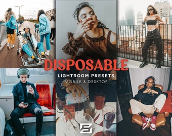 10 DISPOSABLE Lightroom Mobile & Desktop PRESETS for Photo Editing, Film Vintage Presets, 35mm Retro Presets, Polaroid Look VHS Filter