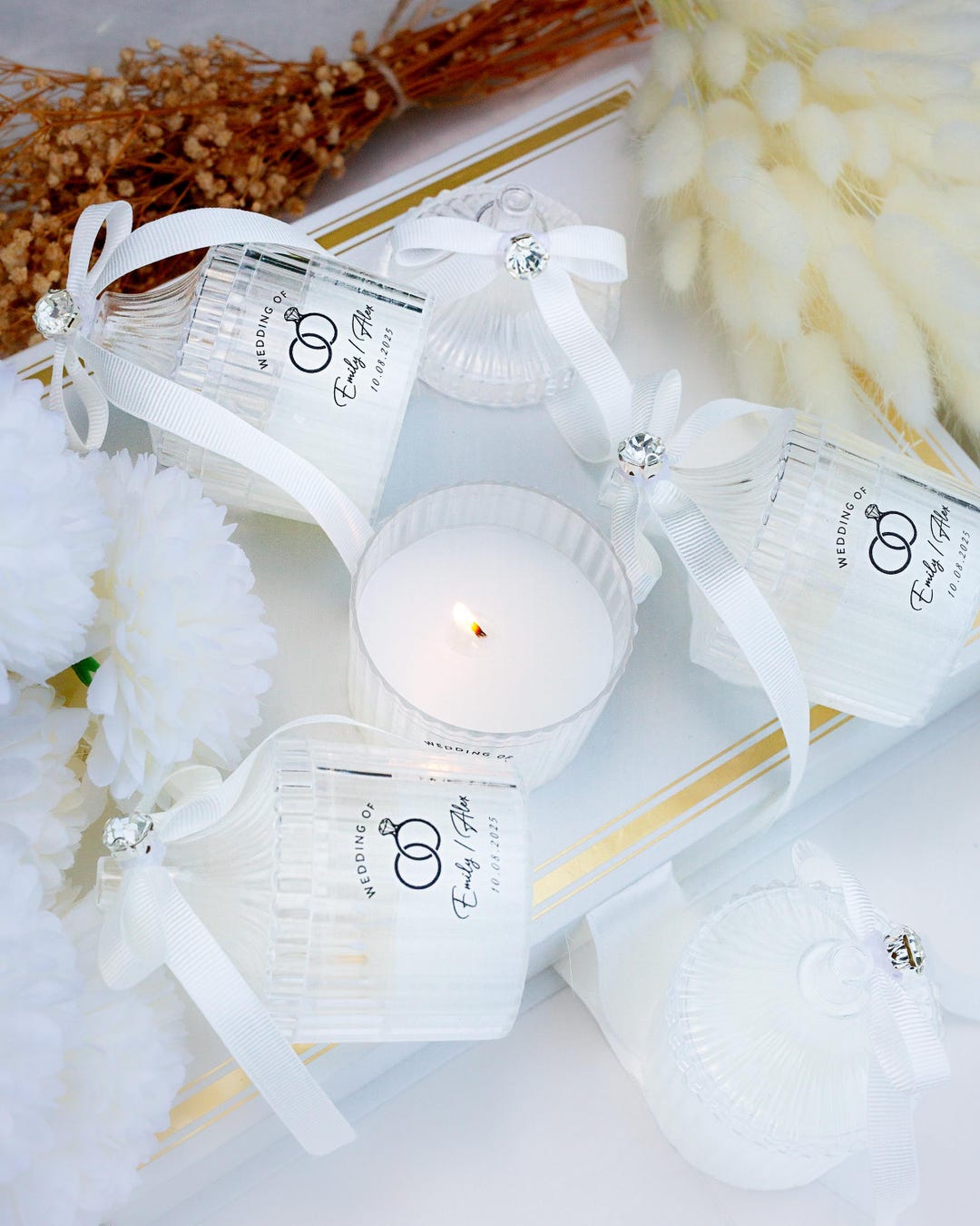 Personalized Wedding Favor Candles: Soy Wax, Bridal Shower Party Favors ...