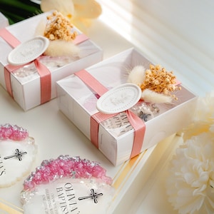 Elegant confirmation party magnet gift thanking Catholic ceremony guests