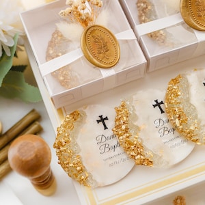 Custom name date baptism magnet for communion celebrations