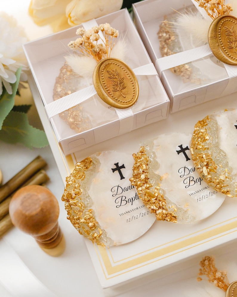 Custom name date baptism magnet for communion celebrations