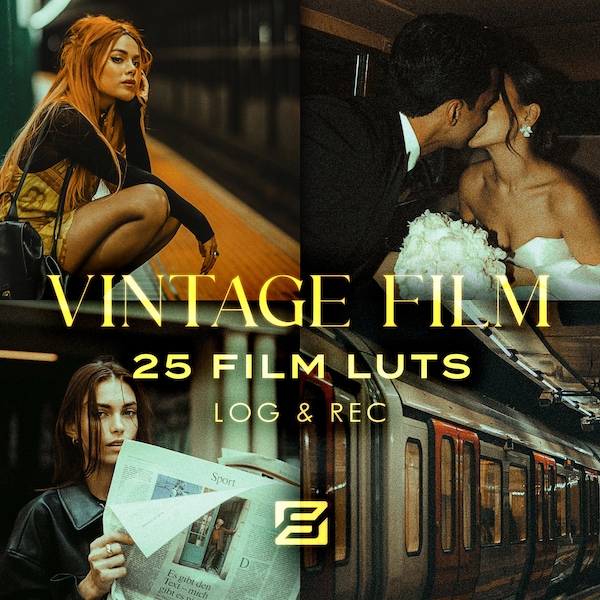 VINTAGE Cinematic Film LUTs Pack for Color Grading | Video Editing, Video Presets | Final Cut, Premiere Pro, Davinci Resolve, Video Filters