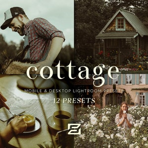 12 RUSTIC LIGHTROOM Mobile & Desktop Presets, Warm, Brown, Bohemian Presets, Cottagecore Presets, Retro Moody Presets, Natural Soft Presets