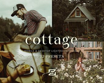 12 RUSTIC LIGHTROOM Mobile & Desktop Presets, Warm, Brown, Bohemian Presets, Cottagecore Presets, Retro Moody Presets, Natural Soft Presets