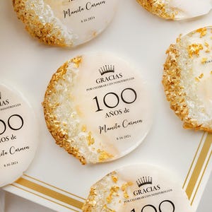 Elegant Birthday Magnet Favor – Custom Epoxy Gift for 40th, 50th, 60th, 70th, 80th, 90th, 100th Adult Birthday or Anniversary Celebration