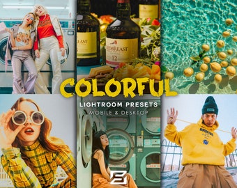 COLORFUL Lightroom Mobile and Desktop Presets for Photo Editing, Vibrant Color Pop Presets, Bright Vibrant Lightroom Presets, Warm Presets
