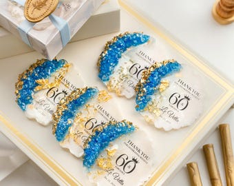 Ímã de lembrança para aniversários marcantes de adultos – Presente personalizado em resina epóxi bronze para comemorações de 40, 50, 60, 70, 80, 90 e 100 anos.