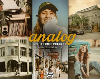 10 preajustes de película analógica para Lightroom Mobile y Desktop, preajustes premium / estética de película, grano vintage, preajustes retro, filtros nostálgicos