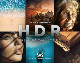 500 preajustes HDR / Preajustes para Lightroom, escritorio / Instagram, vida nocturna, negro, neón, urbano, ciudad, exteriores / Mejores filtros