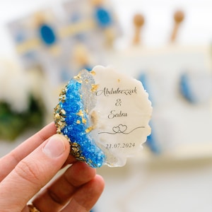 Wedding Epoxy Magnet Favor – Personalized Islamic Wedding Gift, Nikah & Baby Shower Magnet, Muslim Guest Thank You Favor