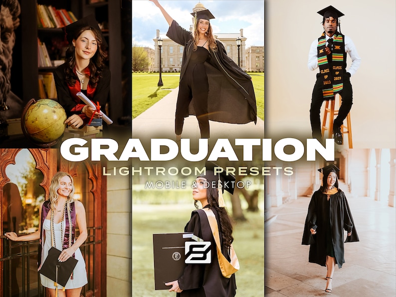 Elevate your graduation photos with our versatile Lightroom presets bundle. Perfect for both mobile and desktop editing, make your memories shine!