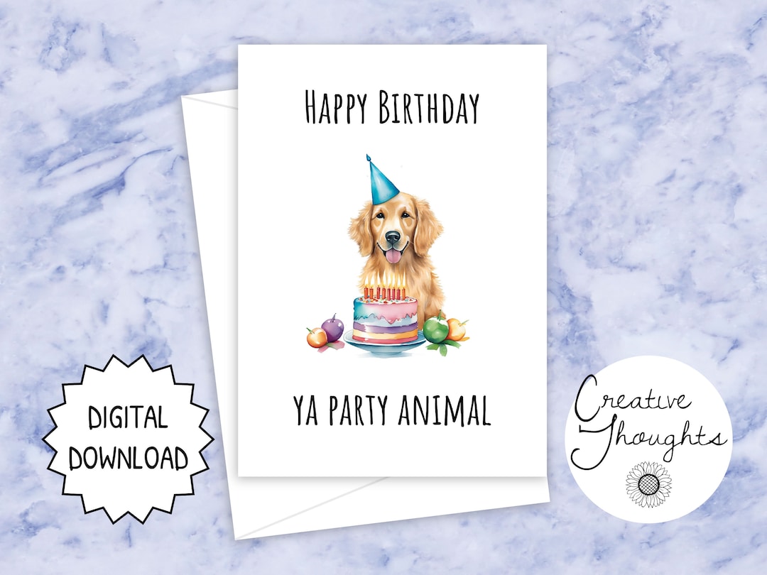 Printable Dog Birthday Card Dog Birthday Card Golden Etsy Printable Dog Birthday Card Dog Birthday Card Golden Etsy