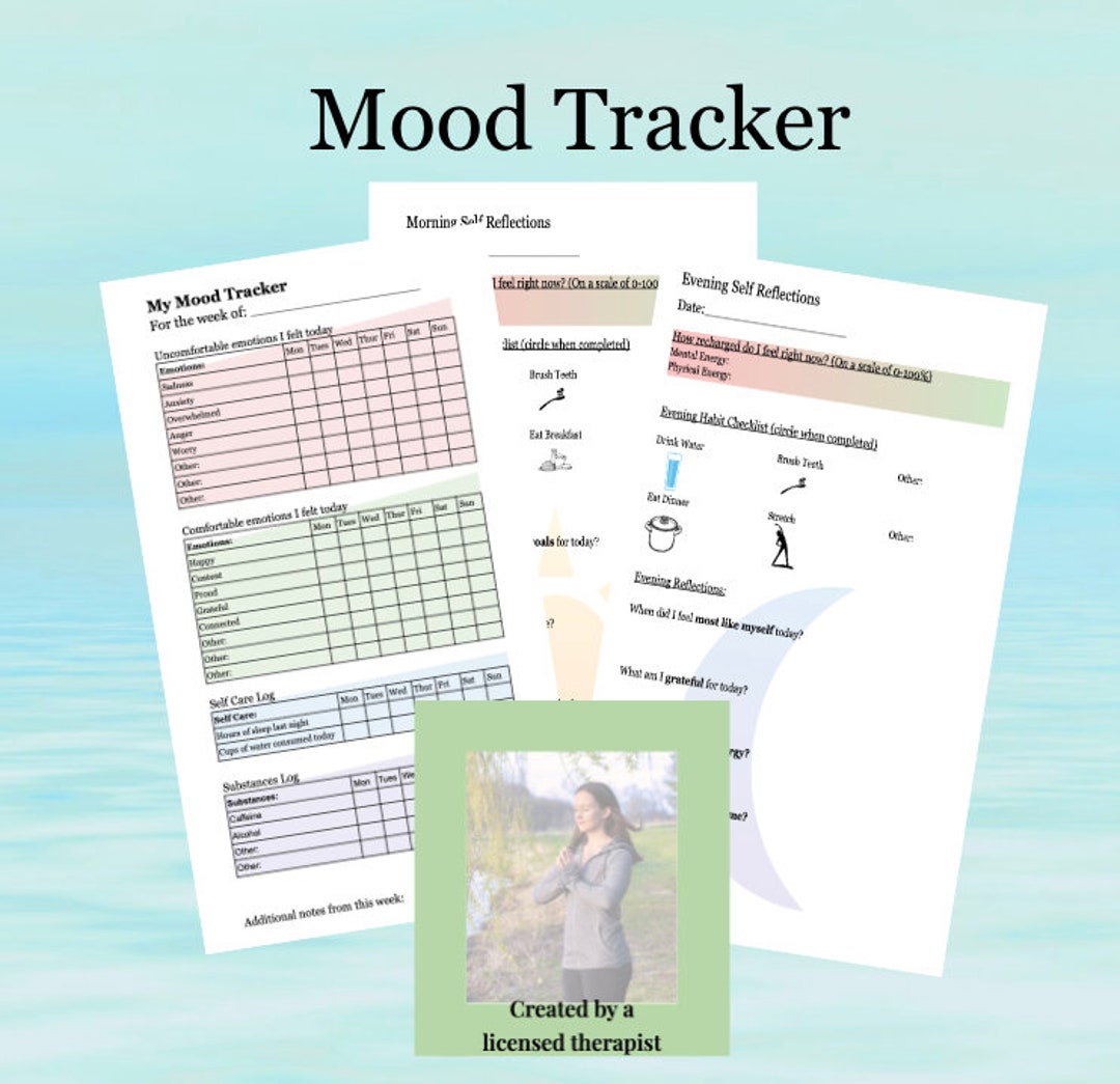 Mood Tracker Worksheet PLUS Daily Reflections - Etsy