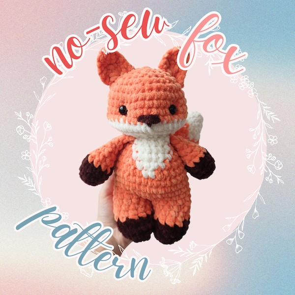 MOTIF SANS COUTURE : joli motif renard au crochet