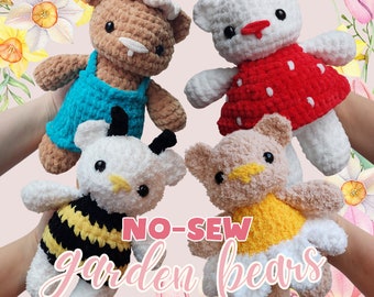 NO-SEW PATTERN: Garden Bears crochet pattern set