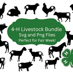 4H Livestock Svg 4H Show Pig Svg FFA Png 4H Clover Svg 4H Showmanship Svg 4H Clipart 4H Pig 4H Cow Svg 4H Chicken 4H Goat Svg 4H Sheep Svg