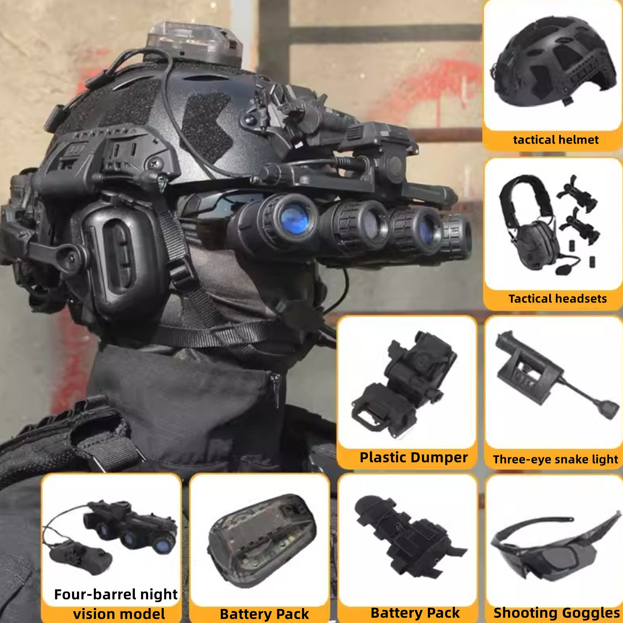 Tactical Helmet Night Vision Mask Fan Military Fan CS Field Etsy Canada