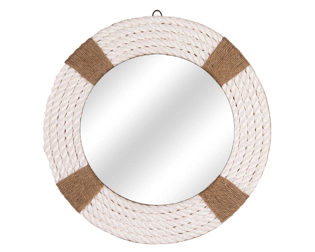 Nautical Wall Decor Big Mirror for Living Room Large Round Mirrors for Wall Decor Aesthetic Boho ...