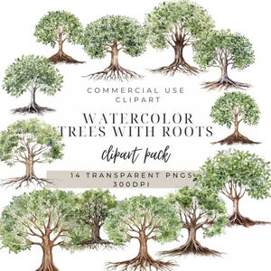 Watercolor Tree Clipart: Celtic Tree of Life PNGs (Digital Download)