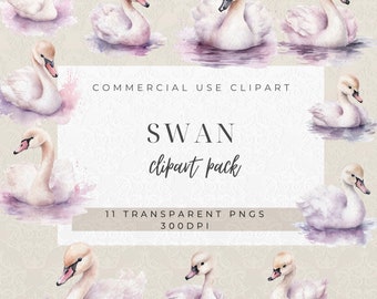 Swan Nursery Decor | Digital Download | Cute Swan Clipart | Swan Clipart Png | Swans | Bird Clipart | Commercial Use | Baby shower graphics