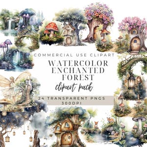 Enchanted Forest Clipart | Fairy Forest Png | Fantasy Clipart | Magic Clipart | Magical Fantasy Forest Clip Art | Transparent Png Clipart