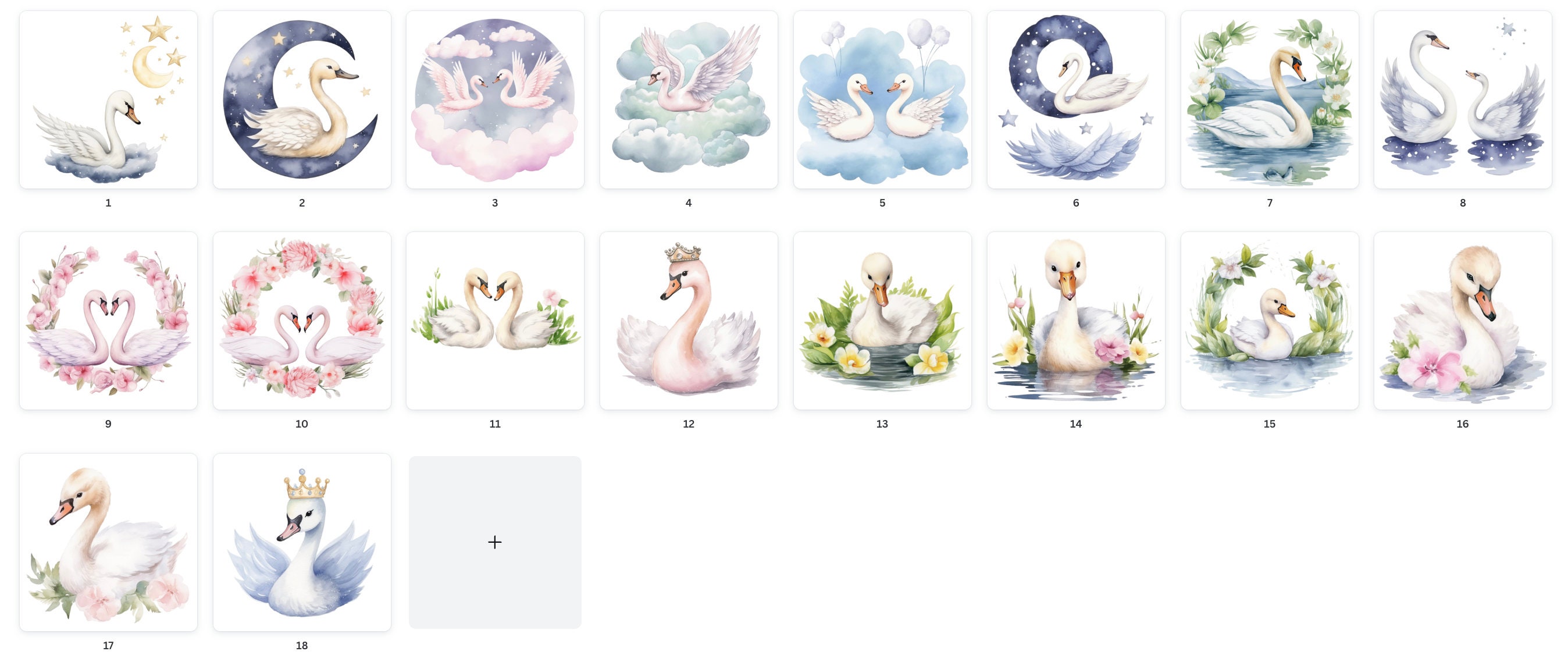 18 Swan Watercolor Clipart | Digital Download | Printable Png ...