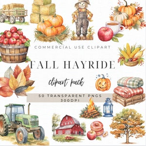 Herbst Hayride Clipart | Herbst Clipart | Kürbis png | Apfel PNG | Herbst Spaß Clipart | Herbst Png | Herbst PNG | Herbstlaub | Traktor PNG