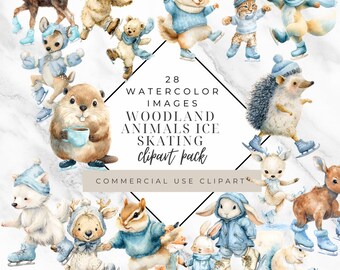 Waldtiere Aquarell Clipart Set - Süße Waldtiere PNG