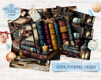 Digitales Papierpaket für Vintage-Buchliebhaber – Dark-Academia-Ästhetik