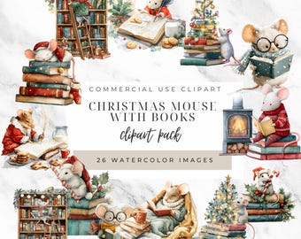 26 Weihnachtsmäuschen Clipart - 26 PNG Dateien | 4096x4096 Transparentbilder zum Basteln & für Karten