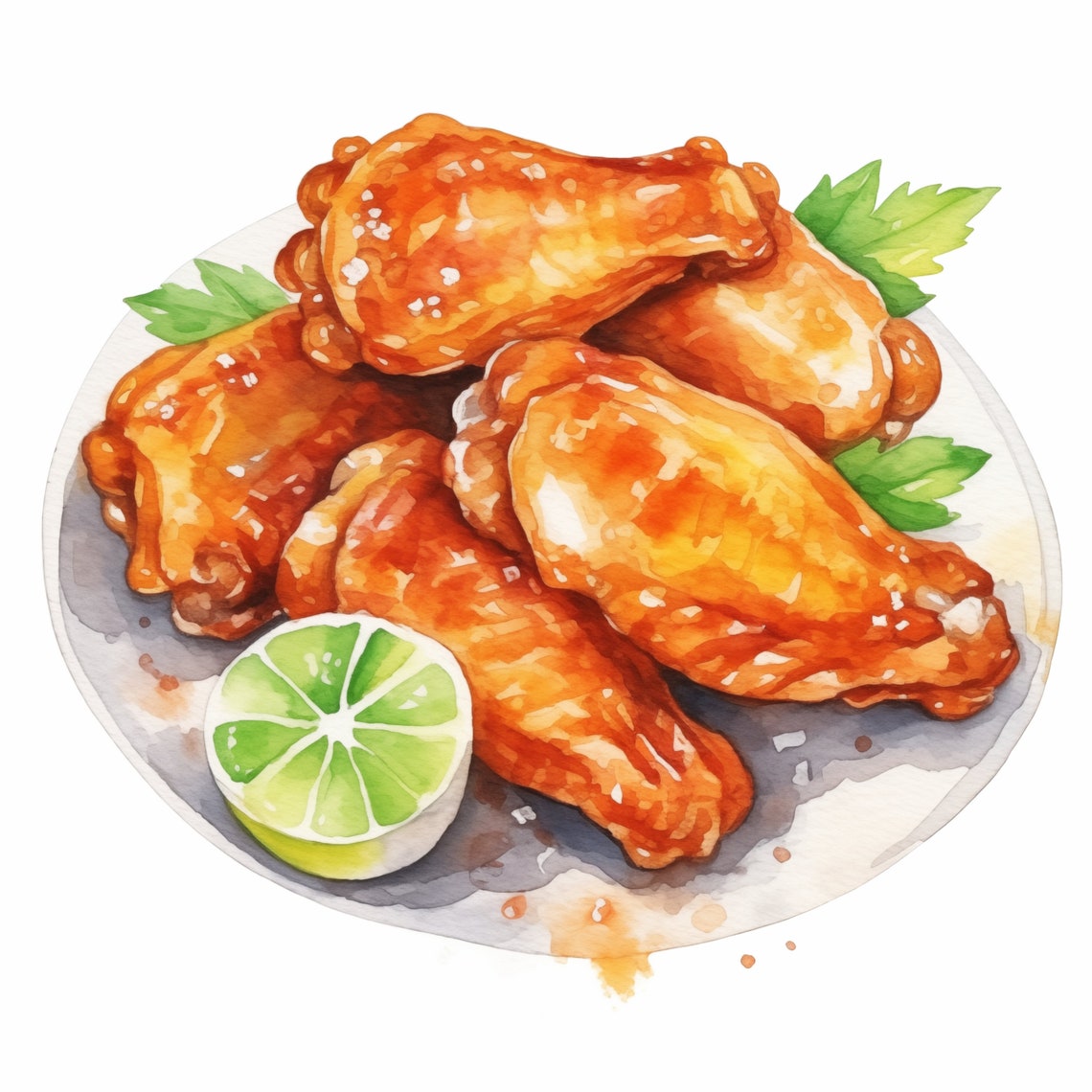 10 Chicken Wings JPG 300 DPI Clipart Vol 2 Commercial Use Instant ...