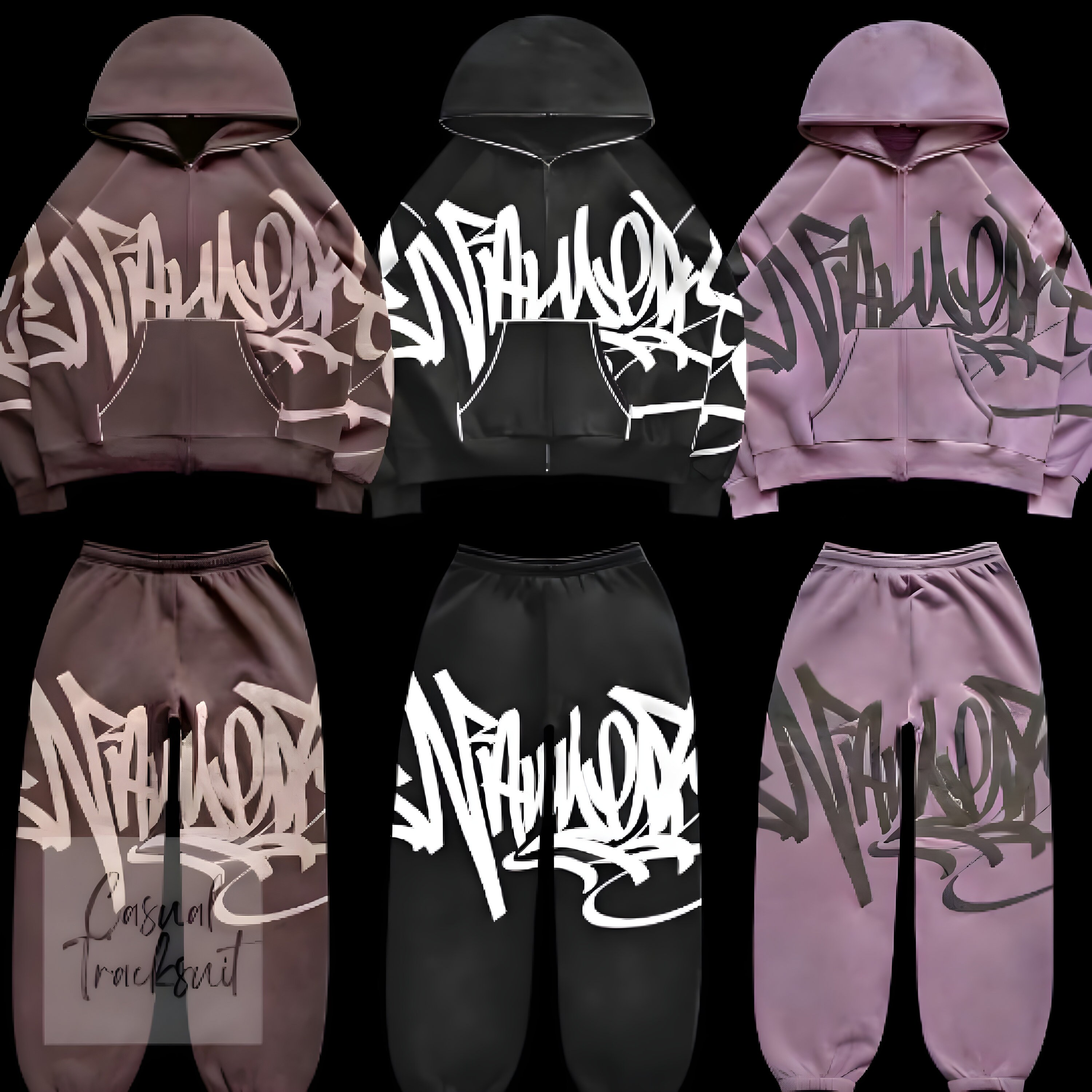 Nofs Tracksuit Men's Hoodie Sweatpants Suit Y2K Sweatshirt Pants Jogging  Set Hip-pop Punk Rock Gothic