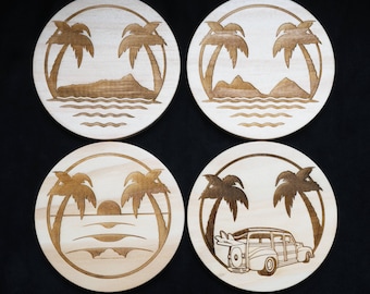 Hawai’i Retro Wood Coasters