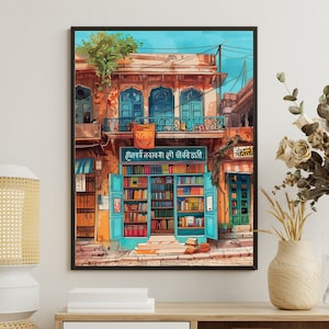 Book Store Print, Bookshop Poster, Reading Gift, Travel City Poster, Travelling Poster, Library Art, Author Gift, Vintage Bookstore Poster