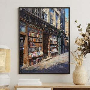 Book Store Print, Bookshop Wall Art, Reading Gift, Travell City Poster, Travel Poster, Library Art, Author Gift Idea, New York Bookstore Art