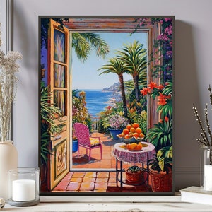 Open Window Henri Matisse Printable, Henri Matisse Print, Matisse Wall Art, Coastal View Colorful Mediterranean Wall Decor, Fauvism Painting