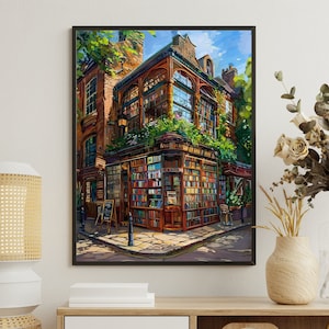 Buchladen Print, Buchladen Wandkunst, Lese Geschenk, Travell City London Poster, Buch Wandkunst, Bibliothek Kunst, Autor Geschenk Idee Buch Liebhaber Geschenk