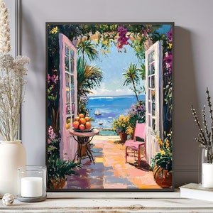 Henri Matisse Open Window Poster, Henri Matisse Print, Matisse Wall Art, Coastal View Colorful Mediterranean Wall Decor, Girl Bedroom Print