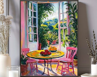 Henri Matisse Open Window Printable, Henri Matisse Print, Matisse Wall Art, Coastal View Colorful Mediterranean Wall Decor, Fauvism Painting