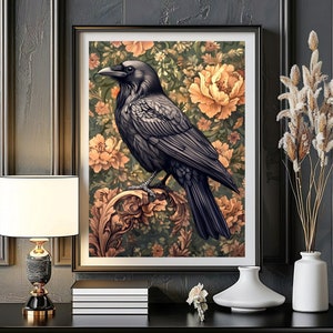 William Morris Crow Print, William Morris Exhibition Print, William Morris Raven Poster, Vintage Wall Art, Textiles Art, Vintage Raven Print