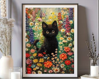 グスタフ・クリムトの黒猫のプリント、クリムト美術館のポスター
