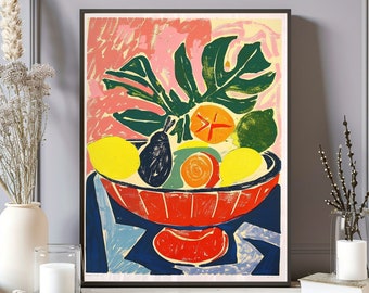 Henri Matisse Print, Matisse Poster, Matisse Wall Art, Matisse Fruit Bowl Art, Kitchen Matisse, Matisse Kitchen Art Print, Housewarming Gift
