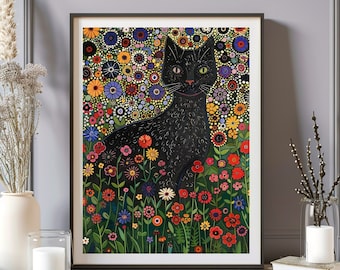 グスタフ・クリムトの黒猫のプリント、クリムト美術館のポスター