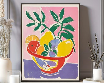 Henri Matisse Print, Matisse Poster, Matisse Wall Art, Matisse Art Print, Matisse Fruit Bowl Art, Kitchen Matisse, Matisse Kitchen Art Print