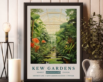 William Morris Print, Kew Gardens Print, William Morris Kew Gardens Poster, London Print, Vintage Wall Art, Floral Prints, Vintage Artwork