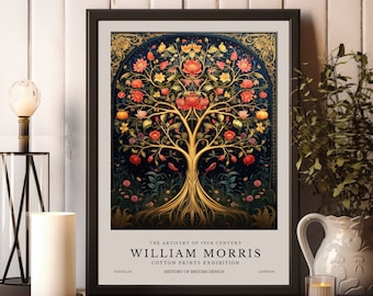 William Morris Print, William Morris Exhibition Print, Tree of Life William Morris Poster, Vintage Wall Art, Textiles Art, Tree Artwork