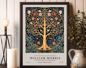 Tree of Life William Morris Print, William Morris Exhibition Poster, William Morris Poster, Vintage Wall Art, Textiles Art, Tree of Life Art